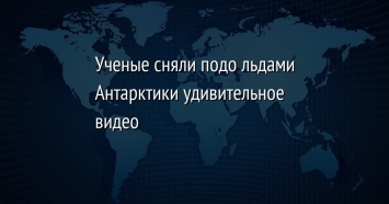 Ученые сняли подо льдами Антарктики удивительное видео