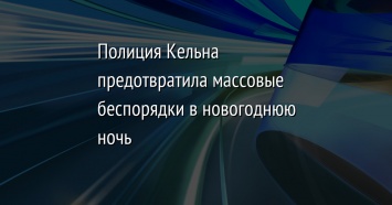 Полиция Кельна предотвратила массовые беспорядки в новогоднюю ночь