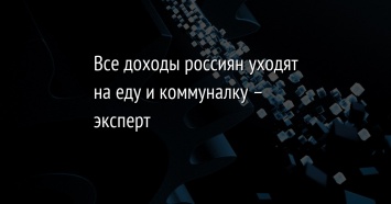 Все доходы россиян уходят на еду и коммуналку - эксперт