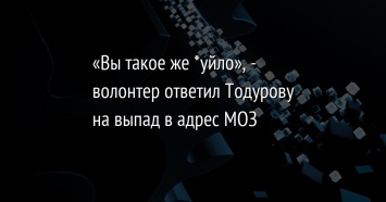 «Вы такое же *уйло», - волонтер ответил Тодурову на выпад в адрес МОЗ