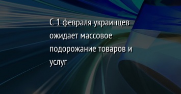 С 1 февраля украинцев ожидает массовое подорожание товаров и услуг