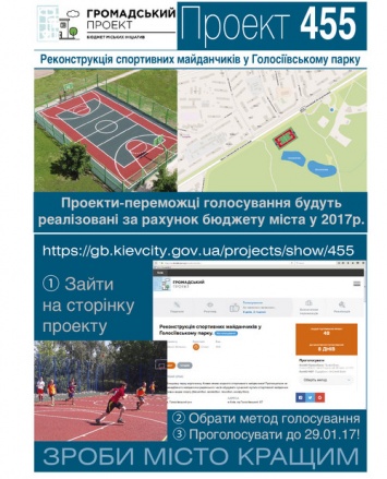 Проголосуйте за проект реконструкции спортивной площадки в Голосеево!