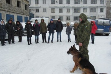 Покровские лиговцы познакомились с работой кинолога и его четвероногого напарника