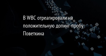 В WBC отреагировали на положительную допинг-пробу Поветкина