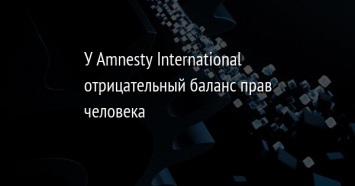 У Amnesty International отрицательный баланс прав человека