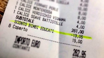 Итальянский ресторатор делает скидку родителям послушных детей