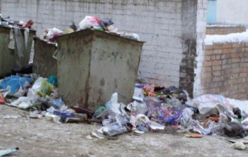В центре Киева жилой дом утопает в мусоре
