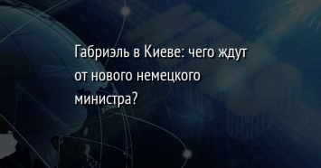 Габриэль в Киеве: чего ждут от нового немецкого министра?