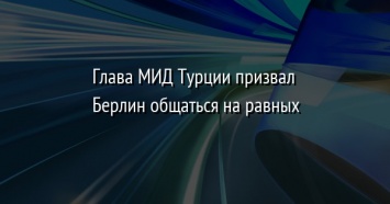 Глава МИД Турции призвал Берлин общаться на равных