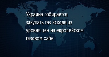 Украина собирается закупать газ исходя из уровня цен на европейском газовом хабе