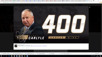 Рэнди Карлайл стал 36-м тренером НХЛ, добывшимся 400 побед