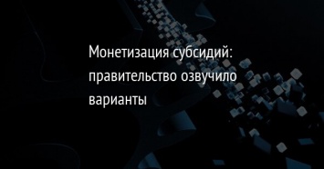 Монетизация субсидий: правительство озвучило варианты