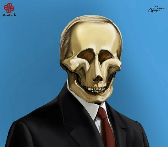 Художник изобразил Путина с черепом вместо головы (ФОТО)