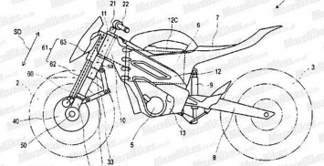 Yamaha запатентовала чертежи полноприводного байка