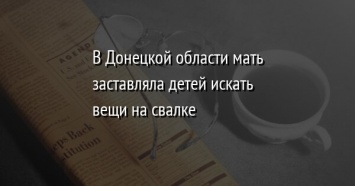 В Донецкой области мать заставляла детей искать вещи на свалке