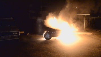 Ночью жителю Запорожья сожгли авто (Видео)