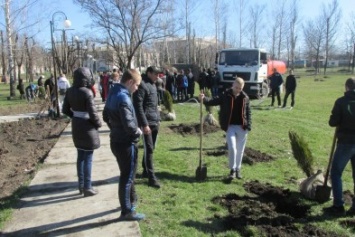 В сквере Покровска более 100 человек приняли участие в «зеленой» акции