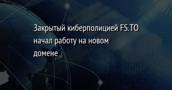 Закрытый киберполицией FS.TO начал работу на новом домене