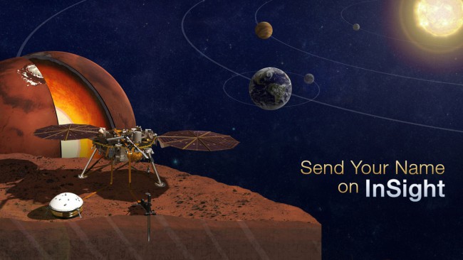Отправьте свое имя на Марс вместе со спускаемым аппаратом Mars Insight