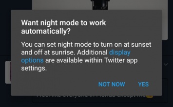 Twitter тестирует автоматический ночной режим для Android