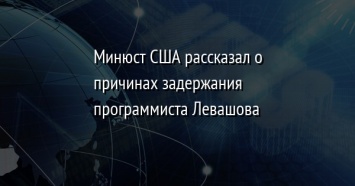 Минюст США рассказал о причинах задержания программиста Левашова