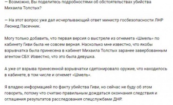 Девушка-агент: Царев озвучил фантастическую версию убийства боевика «Гиви»