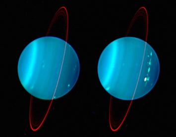 Hubble запечатлел полярные сияния на Уране