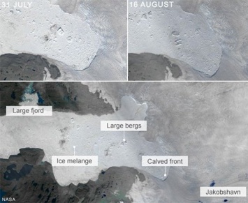 NASA: От Гренландии откололся огромный ледник