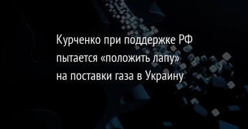 Курченко при поддержке РФ пытается «положить лапу» на поставки газа в Украину