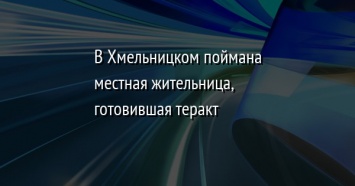 В Хмельницком поймана местная жительница, готовившая теракт