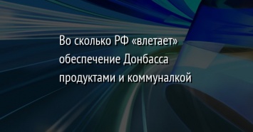 Во сколько РФ «влетает» обеспечение Донбасса продуктами и коммуналкой