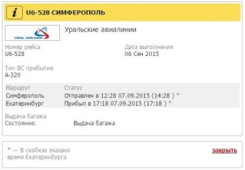 Из Симферополя в Екатеринбург почти сутки не мог вылететь самолет «Уральских авиалиний»