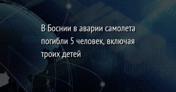 В Боснии в аварии самолета погибли 5 человек, включая троих детей