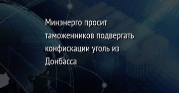 Минэнерго просит таможенников подвергать конфискации уголь из Донбасса