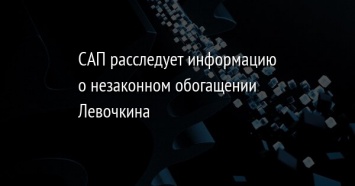 САП расследует информацию о незаконном обогащении Левочкина