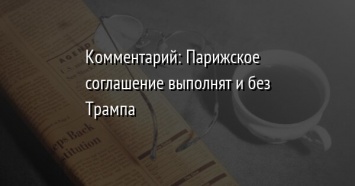 Комментарий: Парижское соглашение выполнят и без Трампа