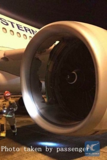 Самолет с дырой в корпусе двигателя совершил аварийную посадку в Сиднее (фото)