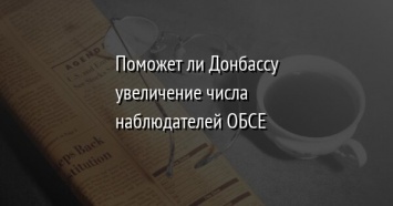 Поможет ли Донбассу увеличение числа наблюдателей ОБСЕ