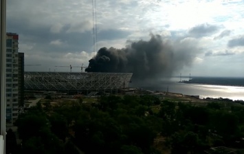 В Волгограде горел недостроенный стадион ЧМ-2018