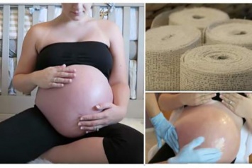 Удивительный трюк, который она делает, чтобы запечатлеть изменения в организме во время беременности!