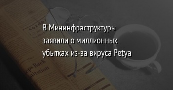 В Мининфраструктуры заявили о миллионных убытках из-за вируса Petya