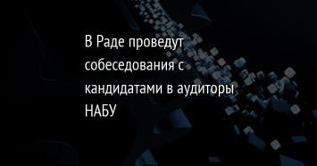 В Раде проведут собеседования с кандидатами в аудиторы НАБУ