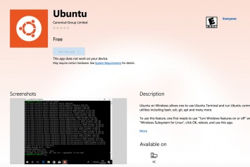 Ubuntu появилась в Windows Store