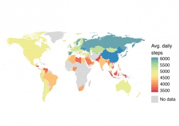 Ученые составили мировую карту физической активности