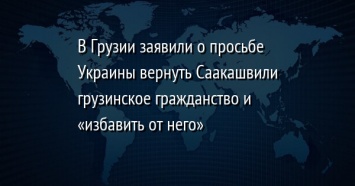 В Грузии заявили о просьбе Украины вернуть Саакашвили грузинское гражданство и «избавить от него»