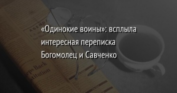 «Одинокие воины»: всплыла интересная переписка Богомолец и Савченко
