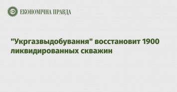 Укргазвыдобування восстановит 1900 ликвидированных скважин