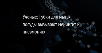 Ученые: Губки для мытья посуды вызывают менингит и пневмонию