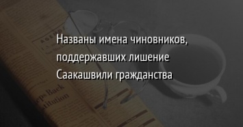 Названы имена чиновников, поддержавших лишение Саакашвили гражданства
