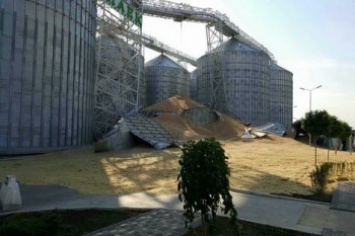 В Николаевской области рухнул новый силос с зерном (фото)